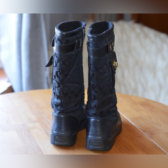 Coach Kayla Black Boot Women’s Size 8.5 Signature Print - Picture 15 of 16